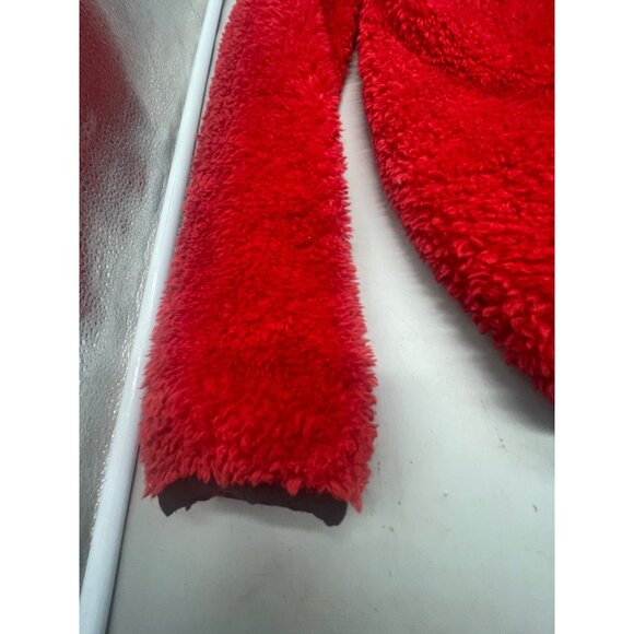 no boundaries fuzzy long sleeve sweatshirt solid red 1/4 zip pockets large READ - Picture 2 of 8